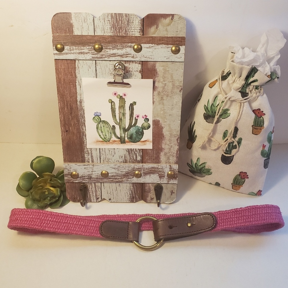Gorgeous Linea Pelle Pink Stretch Leather Belt 36"